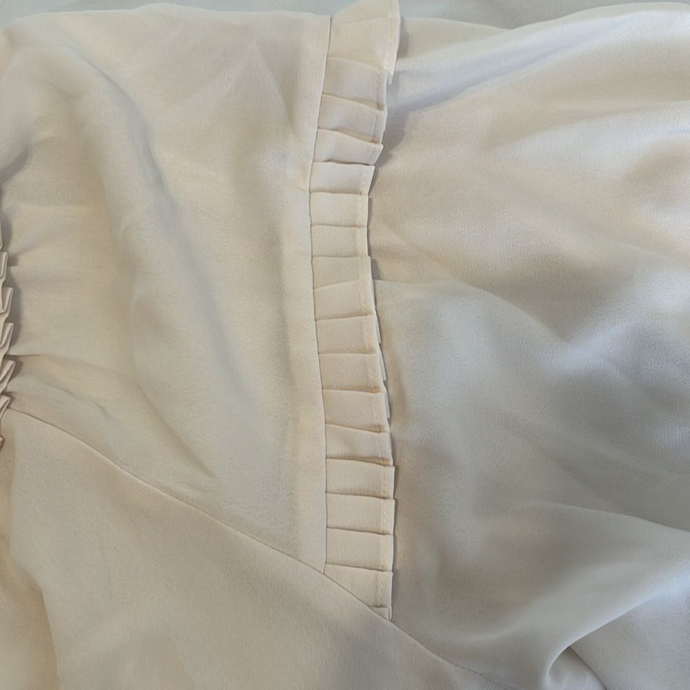 Max Studio Light Beige Blouse with Ruffled Neckline - Picture 8 of 14